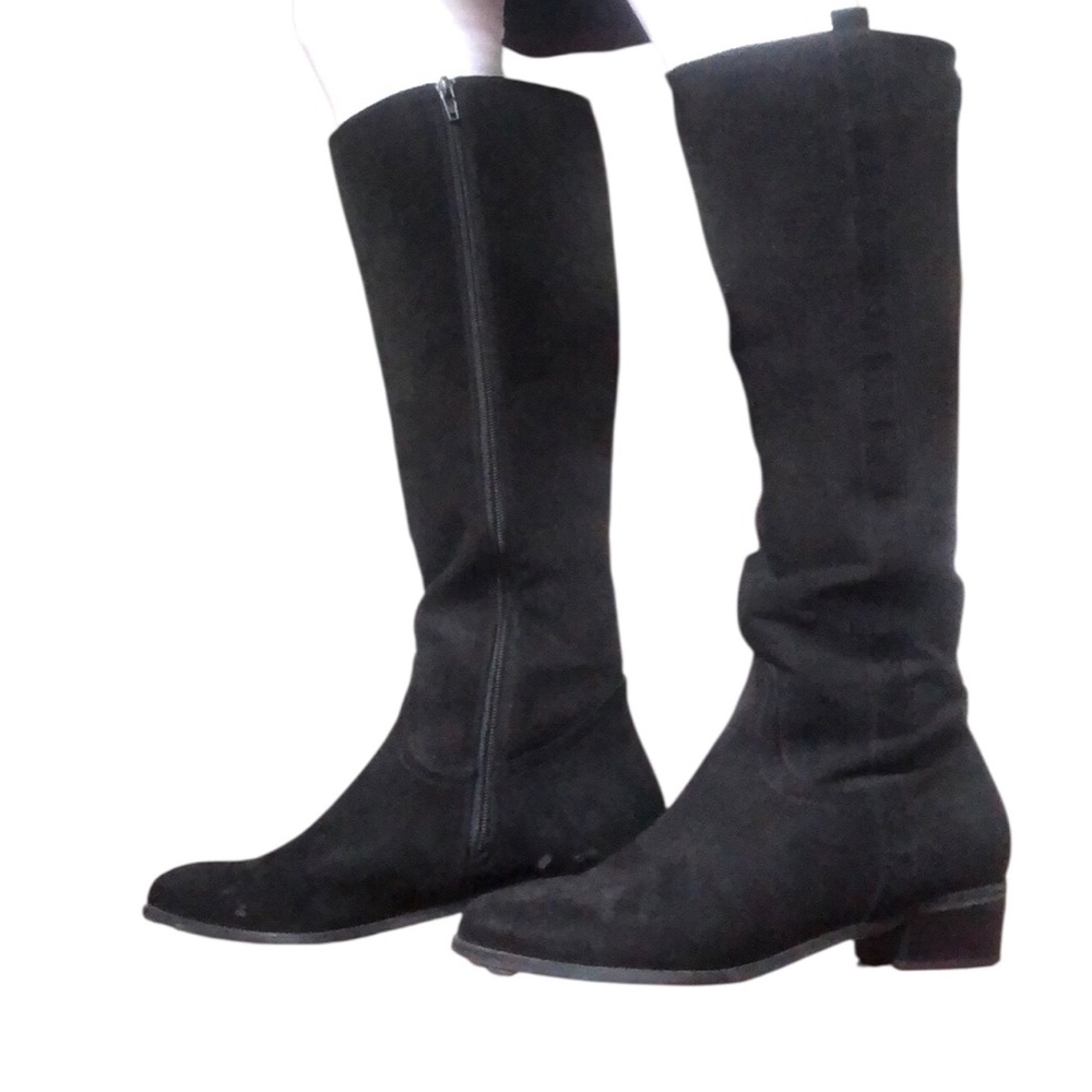 JUSTFAB Classic Black Knee-High Boots - Women's Stylish Zip Boot 10